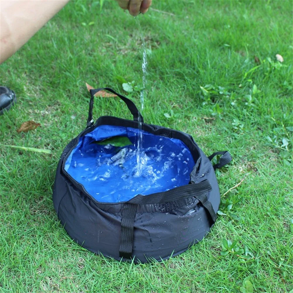 

10L Camping Folding Wash Basin Outdoor Water Bucket Portable Waterproof Foot Washbasin Fishing Collapsible Water Container