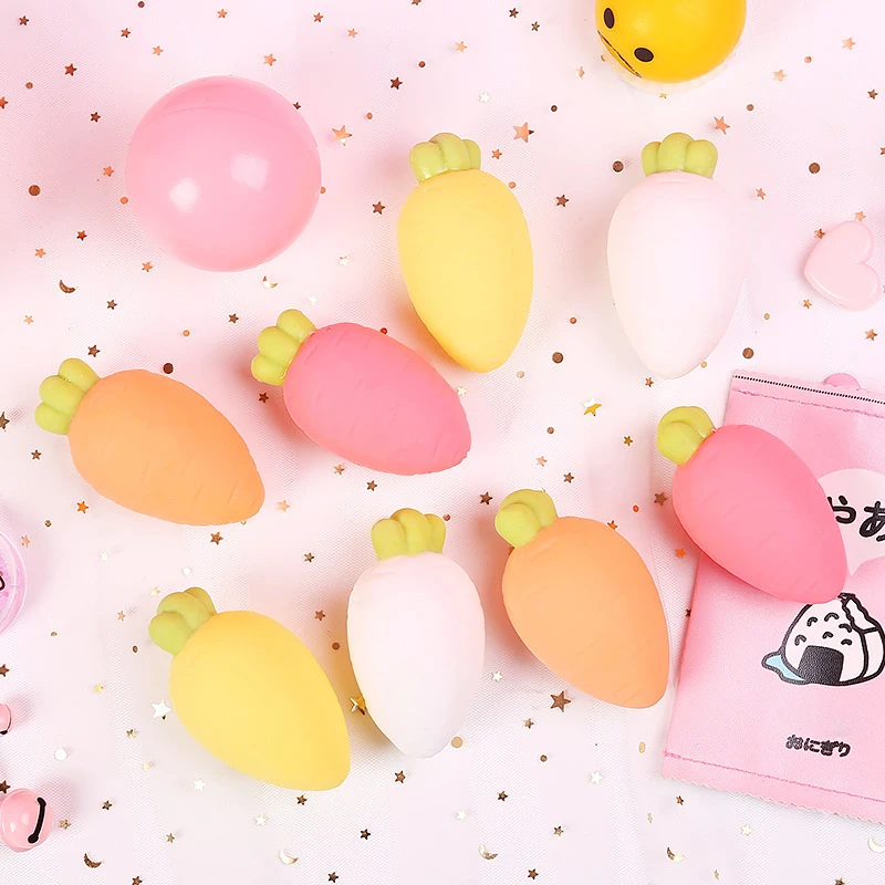 

Creative Cute Carrot Venting Toys Grape Ball Decompression Squeezing Radish Squeezing Decompression Vent Toys For Chidren
