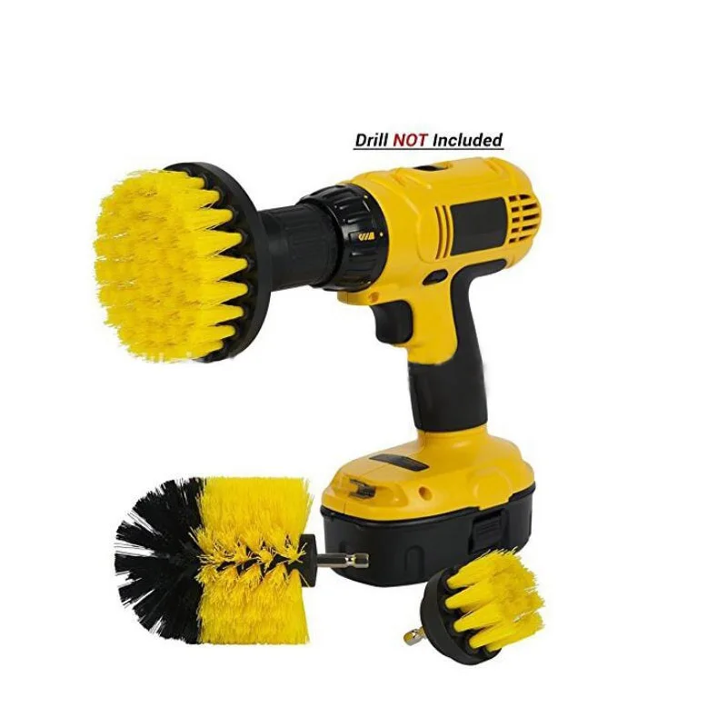 3 pcs Power Scrubber Brush Drill Brush Clean for Bathroom Surfaces Tub