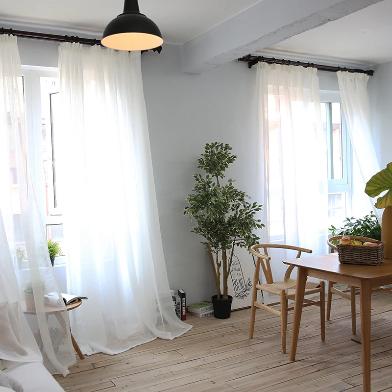 

Pure Sheer Curtain White Tulle Curtain for Living Room Bedroom Kitchen Window Screening Panel Custom Made