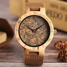 Contenitore di Vigilanza di legno degli uomini Unico Sughero Scorie/Rotto Foglie Viso Quadrante di Orologio Orologio Al Quarzo In Legno di Sesso Maschile Delle Donne Del Cuoio Genuino fascia Da Polso