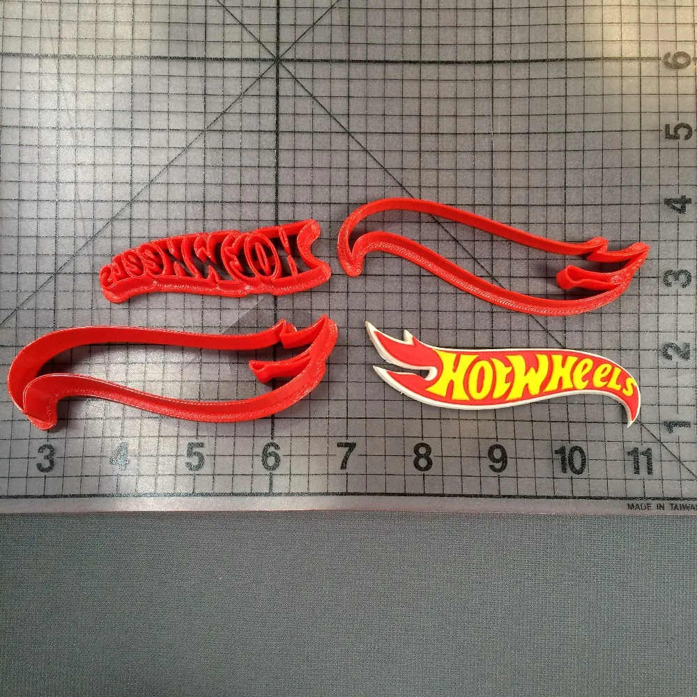 

Hot Wheels Logo Cookie Cutter set Custom Made 3D Printed Fondant Cupcake Top Mold Cake Decorating Tool Kitchen Accessories