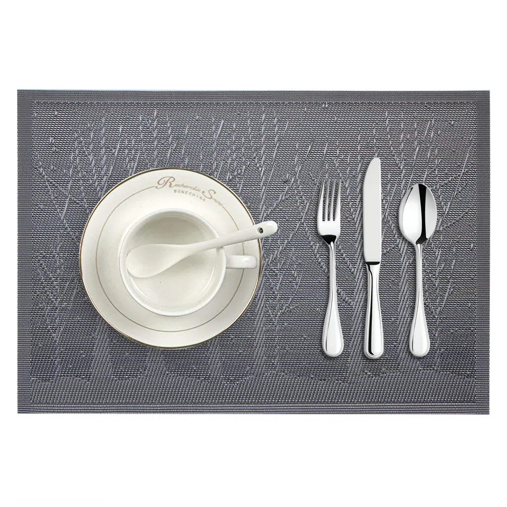 

Christmas Placemat Woven Non-slip Manteles Individuales PVC Insulation Placemat Washable Table Mats Keuken Accesoires Coasters