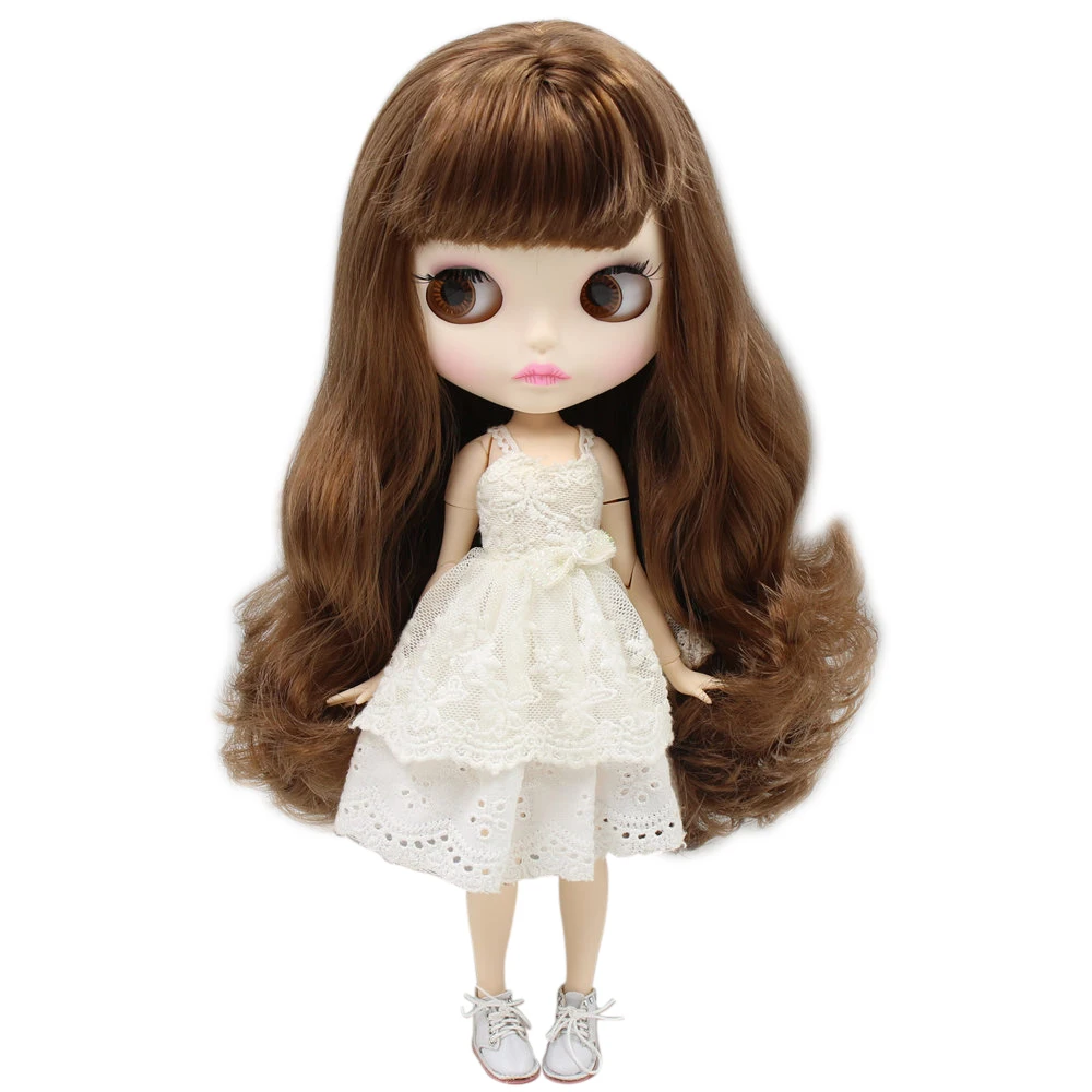 

ICY Nude Blyth Doll For Series No.BL9158 Brown hair Carved lips Matte face Joint body 1/6bjd