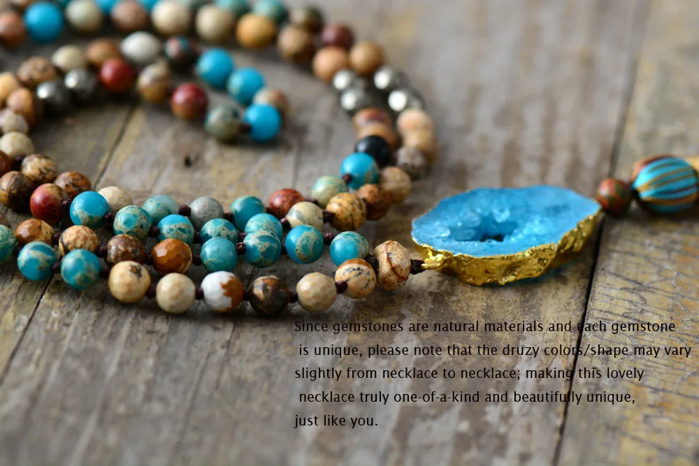Роскошное ожерелье с натуральным камнем Пирит позолоченный Druzy длинное ожерелье с кисточками женское элегантное ожерелье мама подарок Бохо ожерелье Прямая поставка