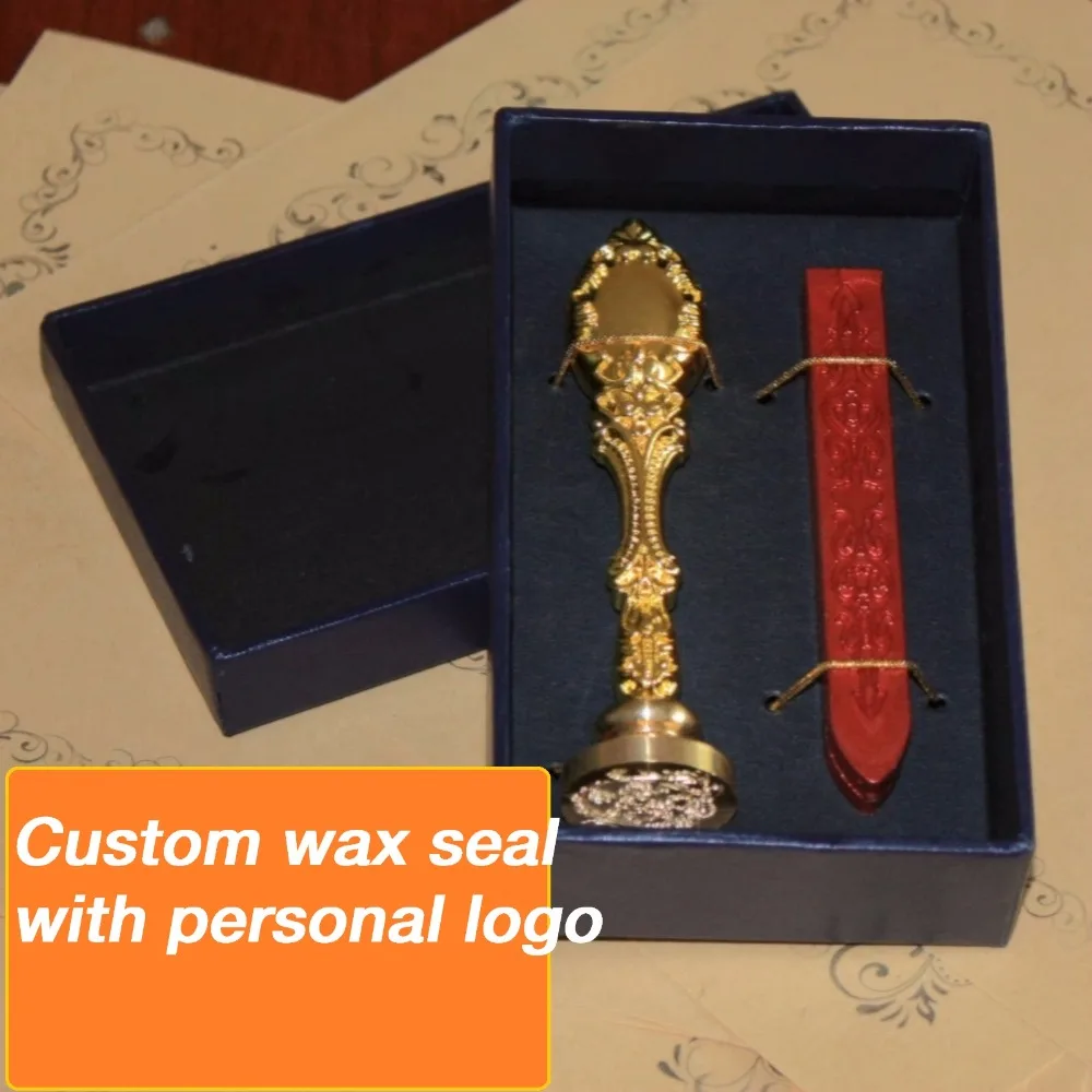 Kopen Aangepaste Wax Stempel in geschenkdoos met wax, Retro Stijl Zegelwaszegel set, Deluxe Gift set 26 alphets, Groet woorden voor kiezen