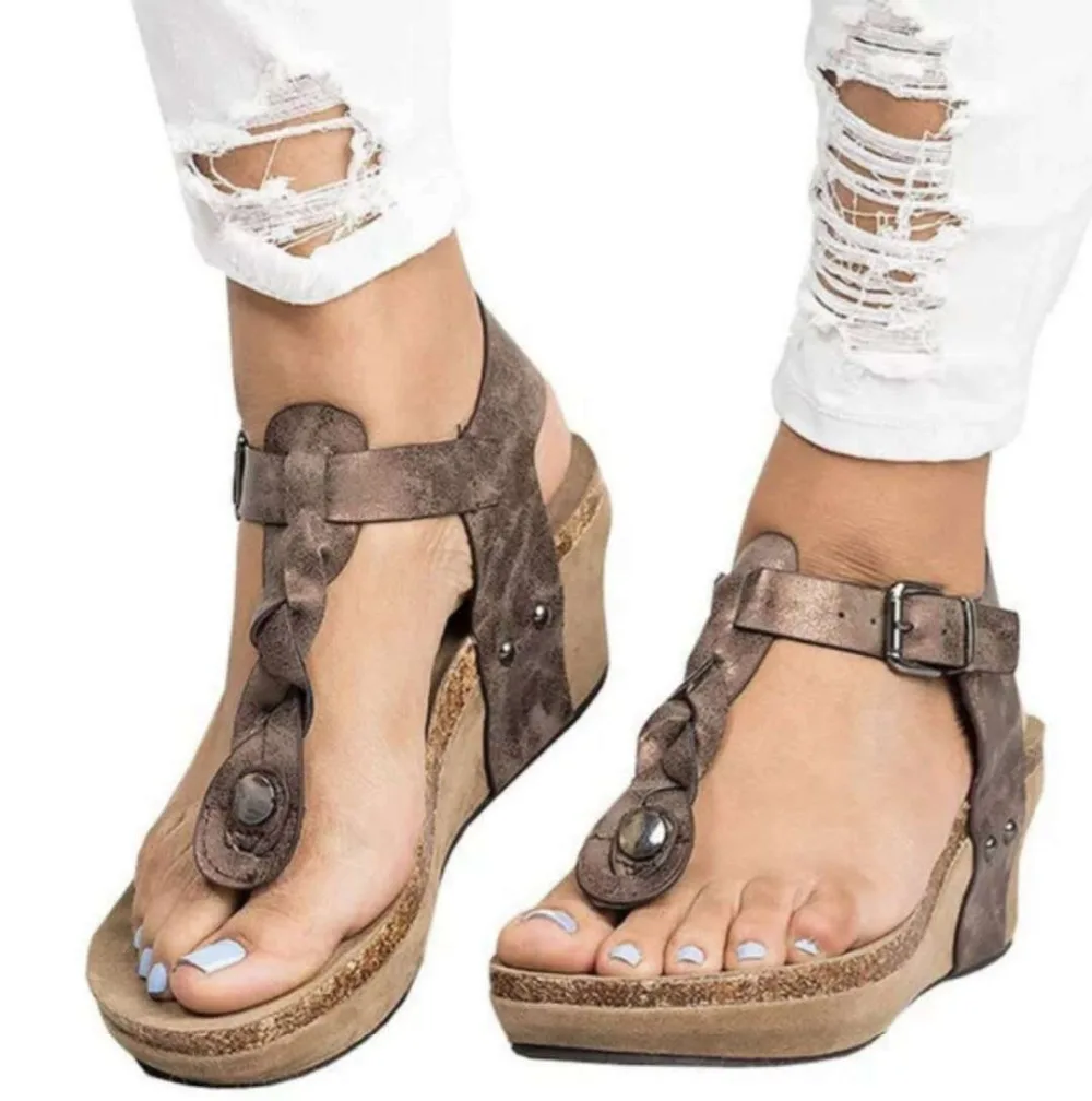 

Summer Casual Wedge Buckle Women's Sandals Fish Mouth Fashion high Heel Platform Open Toes Women Sandals Shoes