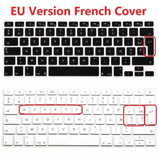 1pcs EU Euro AZERTY French Keyboard Cover For Macbook Air Pro Retina 13