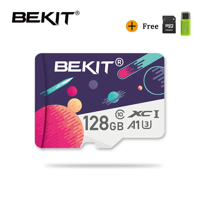 Карта памяти Micro SD Bekit 16 ГБ 32 64 128 256 класс 10 TF карта A1 80 МБ/с./с microsd для телефонов и