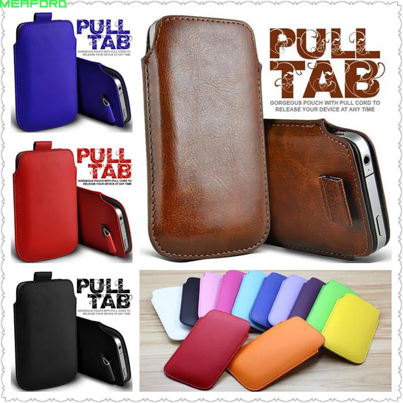 

Pull Tab pouch funda For moto G2 G4 G5 plus case Universal Sleeve Bag for Motorola X Z2 play Z force E4 leather phone case cover