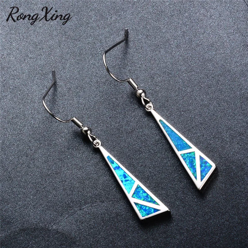 Женские серьги подвески с голубым/белым огненным опалом|dangling earrings for women|long dangle