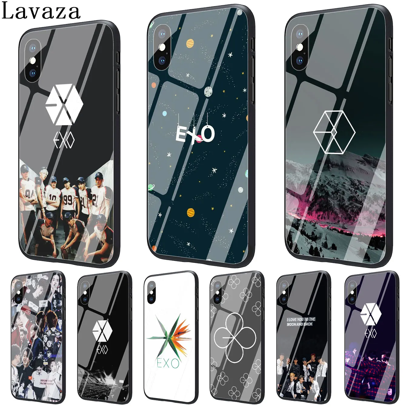 

Lavaza EXO lucky one Tempered Glass Phone Cover Case for Apple iPhone XR XS Max X 8 7 6 6S Plus 5 5S SE Cases