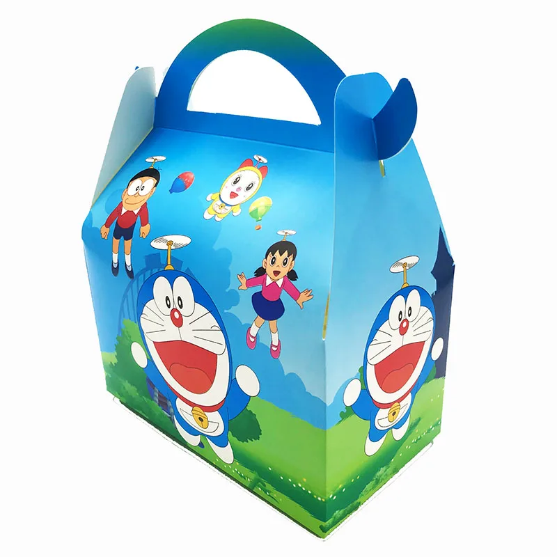 6 шт./упак. милые коробки для конфет Doraemon тема подарочные коробки Doraemon тематическая вечеринка на день рождения украшения