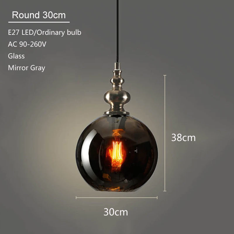  Nordic loft art deco glass pendant light LED E27 vintage modern hanging lamp for bedroom restaurant - 32955625189