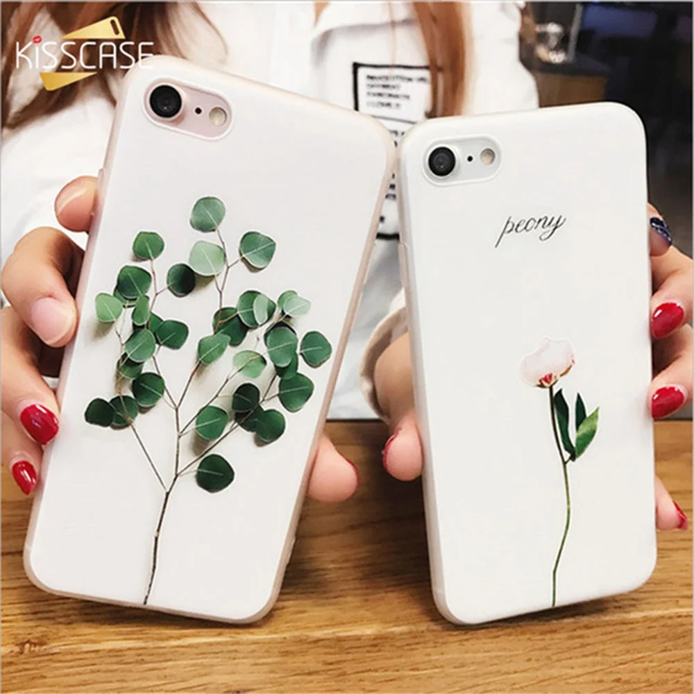 KISSCASE 3D рельефный чехол для iPhone 7 8 6 6S Plus X модные цветочные чехлы телефонов 5 5S SE