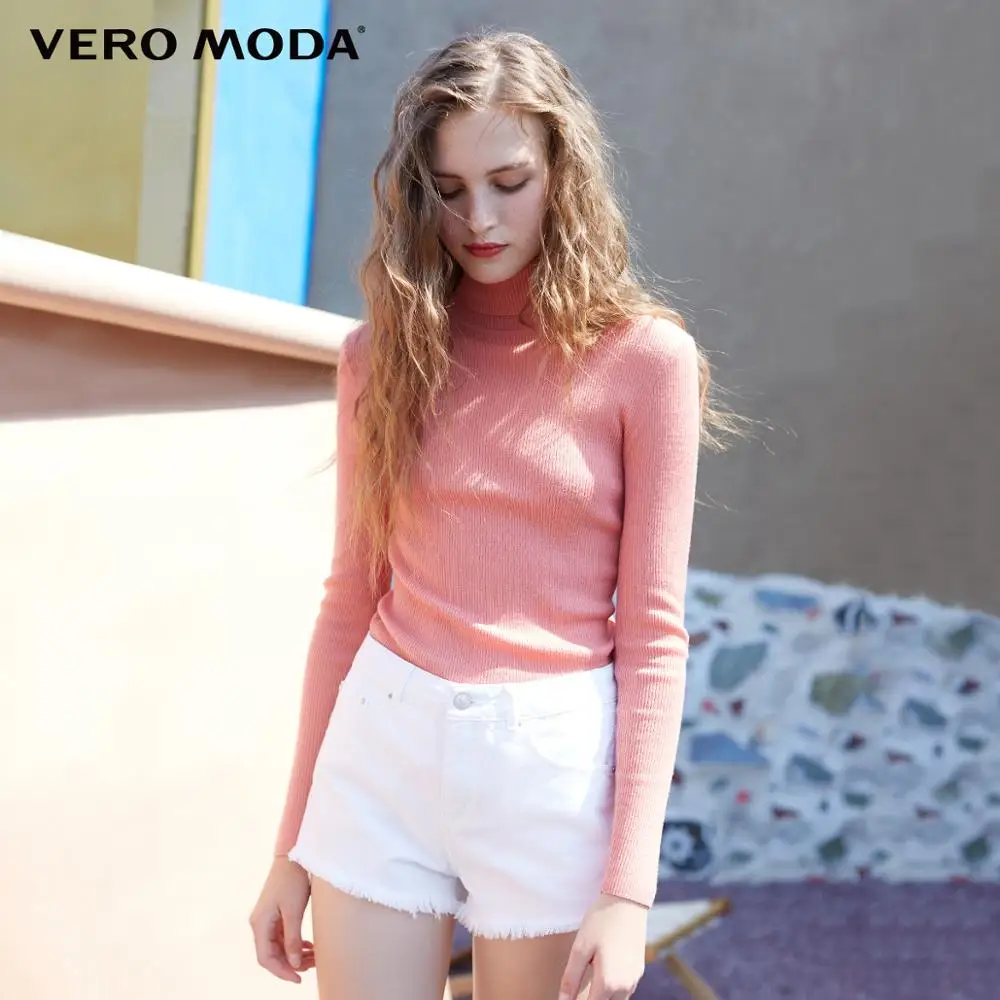 Preise Vero Moda Herbst 100% Wolle Slim Fit Gestrickte Basis rollkragen Gestrickte Pullover frauen | 318324522