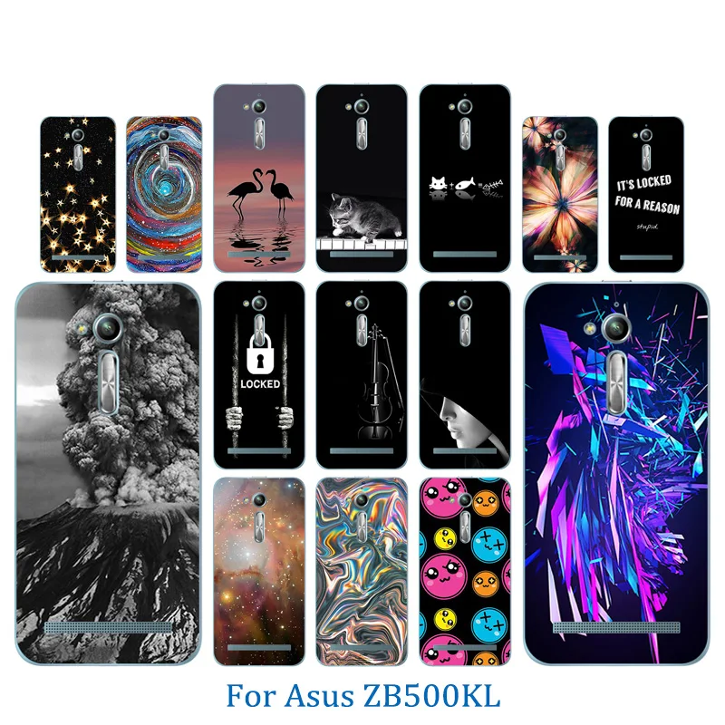 5.0 inch For Asus Zenfone Go ZB500KL Phone Case Soft TPU Volcanic Pattern ZB500KG Clear Silicon Back Cover |