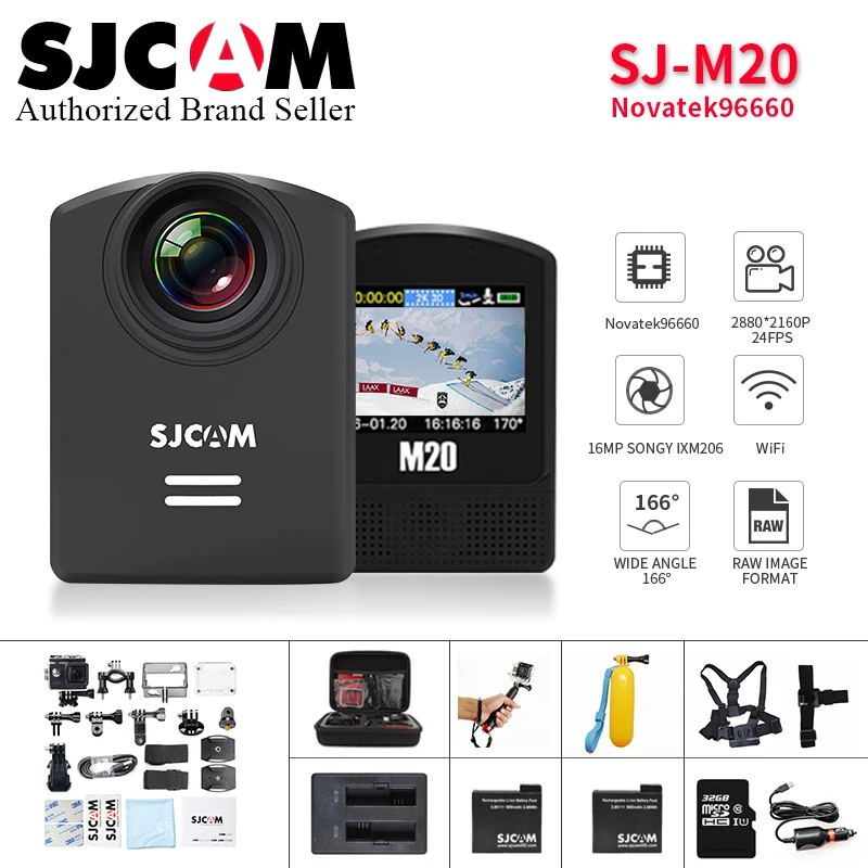 SJCAM M20 Wifi Gyro Sport font b Action b font Camera HD 2K 16MP Bluetooth watch