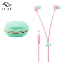 2017 Macarons Design Wired In-Ear Line Type Earphones Candy Colors Cute Earbuds with Mic For iPhone Xiaomi MP3 All 3.5mm Devices