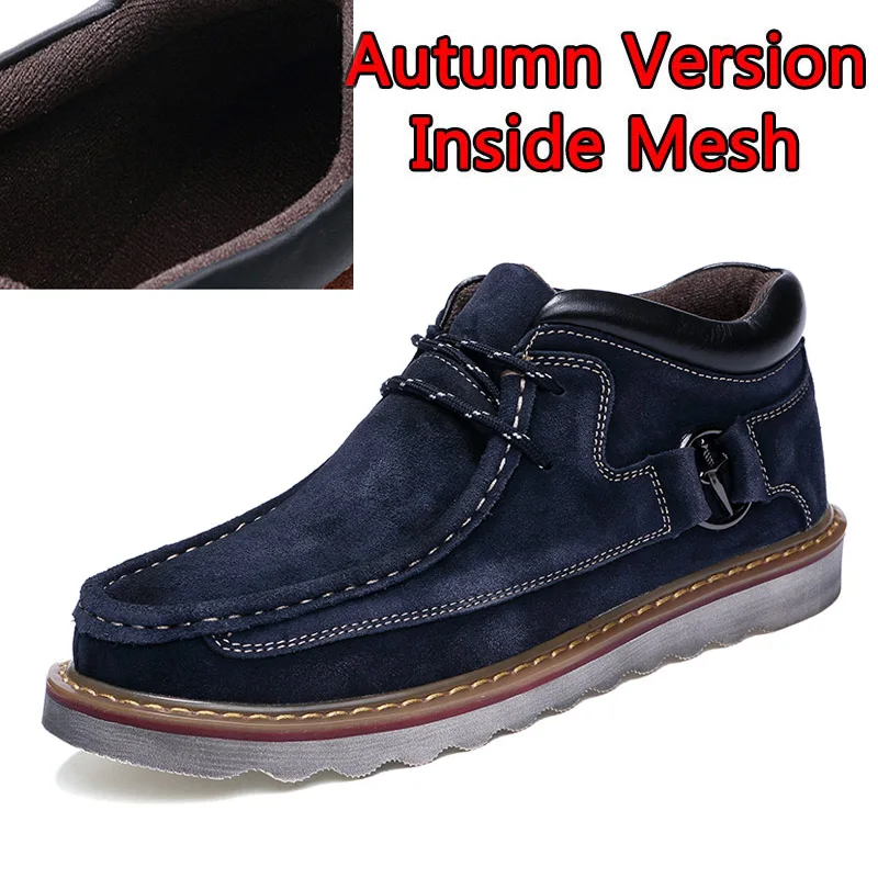 SURGUT/брендовые модные мужские ботинки из коровьей замши; сезон осень-зима; коллекция года; повседневные мужские Ботильоны; удобные мужские ботинки высокого качества - Цвет: Autumn Blue