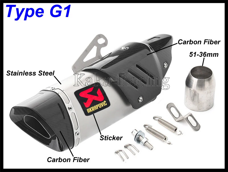 Настоящее углеродное волокно 500cc 600cc Универсальный мото rcycle глушитель выхлопной трубы R11 R6 R1 CBR500 Z900 Z750 akrapovic выхлопной escape moto