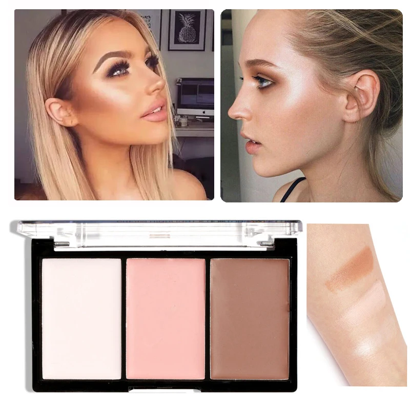Professional Color Corrector Face Brighten Highlighter Palette Minerals Cream Bronzer