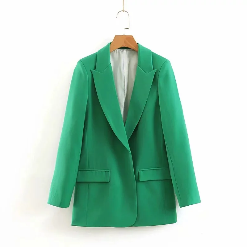 

Women's blazer 2019 new autumn casual temperament green suit fashion trend loose women's jacket