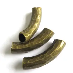 5 шт. модные Ювелирная антикварная бронзовая подвеска/золото tubular форма проставки слайдера для 9 мм Лакричный кожаный шнур браслеты и