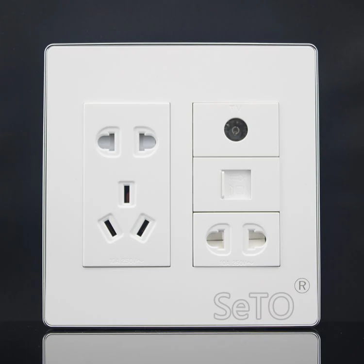 SeTo 120 тип два отверстия и пять отверстий разъем питания+ RJ45 Cat5e сеть+ ТВ Панель выход настенная пластина Keystone Лицевая панель