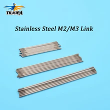 5 peças m2/m3 * l150/200/250/300mm ligação haste de conexão de aço inoxidável com rosca de extremidade dupla para servos, ligação de extremidade da haste & material diy