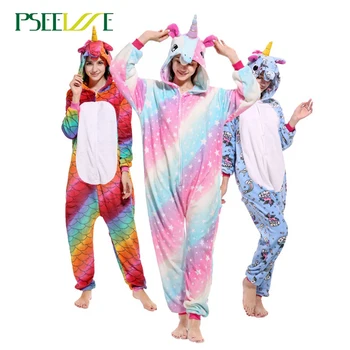 

Kigurumi Adult Anime Pajama Sets Onesie Flannel Winter Women Men pyjamas Animal Stitch Totoro Sleepwear Cosplay Unicorn Costume