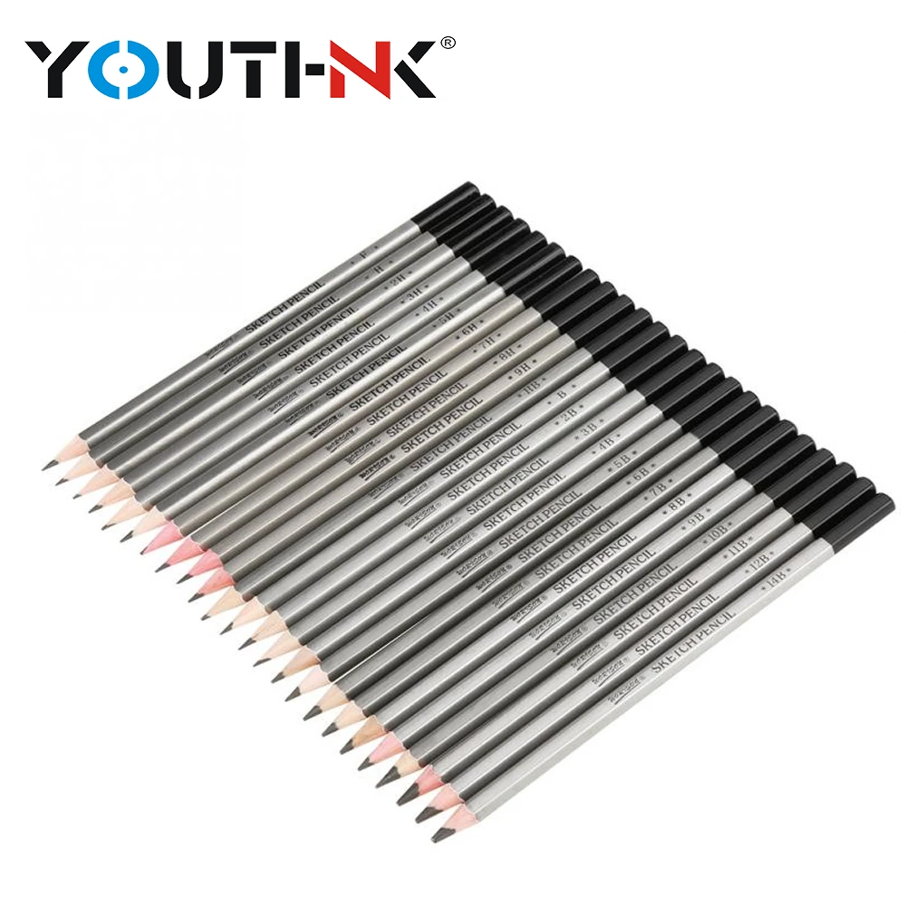 

24Pcs 9H-14B Sketch Art Set Drawing Sketching Pencil Soft Safe Non-toxic Standard Pencils Professional Office School Pencil