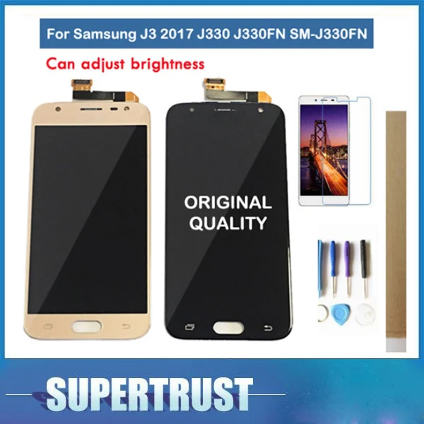 Tanie Oryginalny Amoled do Samsung Galaxy J3 2017 J330 J330FN SM J330FN wyświetlacz LCD z czujnikiem dotykowym szklany digitizer montaż z zestawem