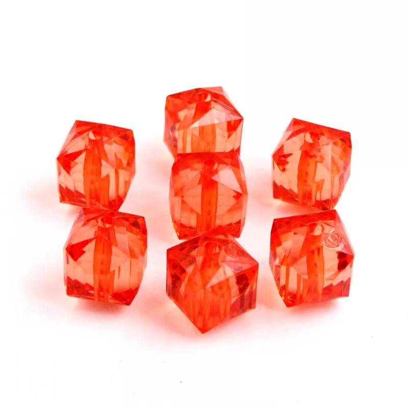 OYKZA 20 мм объемные массивные акриловые квадратные кубики льда прозрачные бусины для Подвеска для девочек ювелирные изделия 100 шт в партии - Цвет: orange