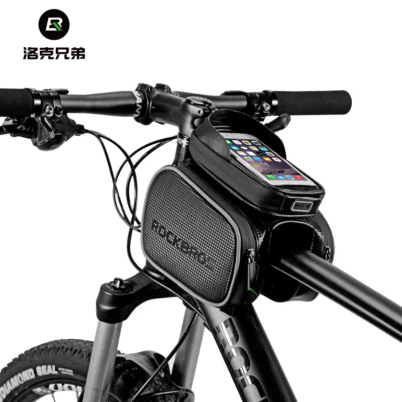 

Rockbros Bicycle Bag 5.8'' 6.2'' Bike Phone Pouch Waterproof Bike Saddle Bag Cycling Front Tube Bag Bolsa Bicicleta Accessories