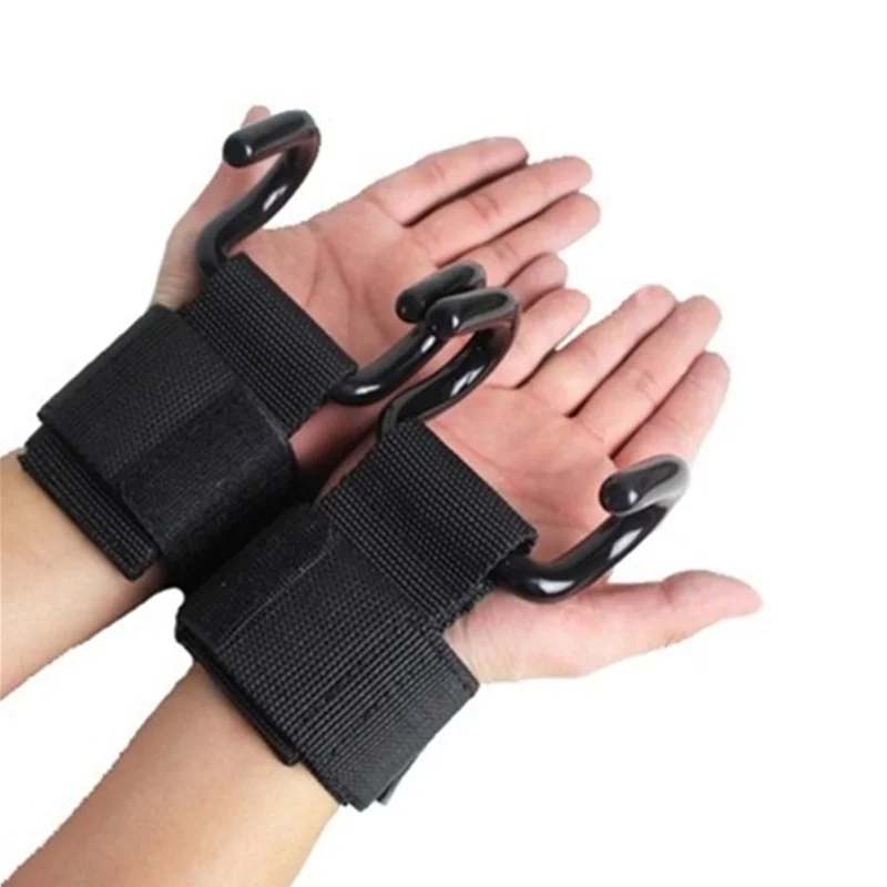 2 قطعة/الوحدة الوزن رفع هوك تدريب رياضة القبضات الأشرطة قفازات اللياقة البدنية المعصم دعم الأوزان الطاقة الاثقال الدمبل هوك
