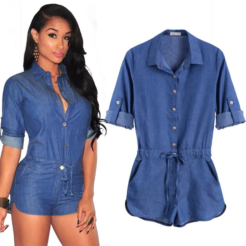 blue jean rompers