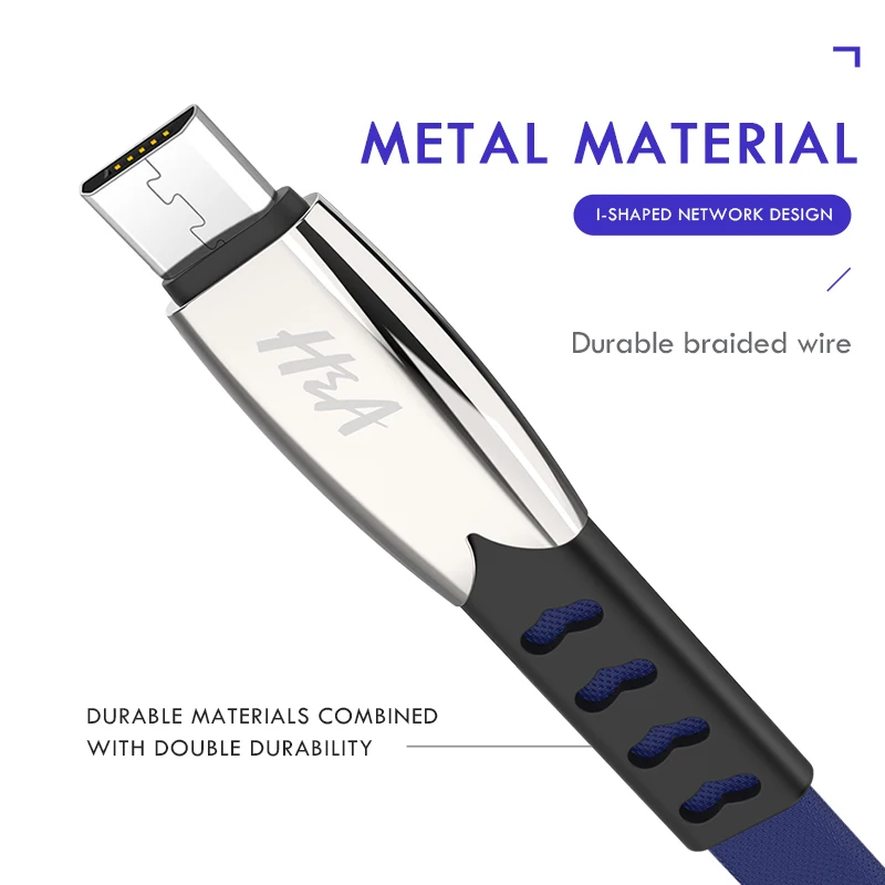 H&A Fashion Fast Charger Micro USB Data Cable For Samsung For Xiaomi Huawei Mobile Phone Charging Cable For Android Phone Cable