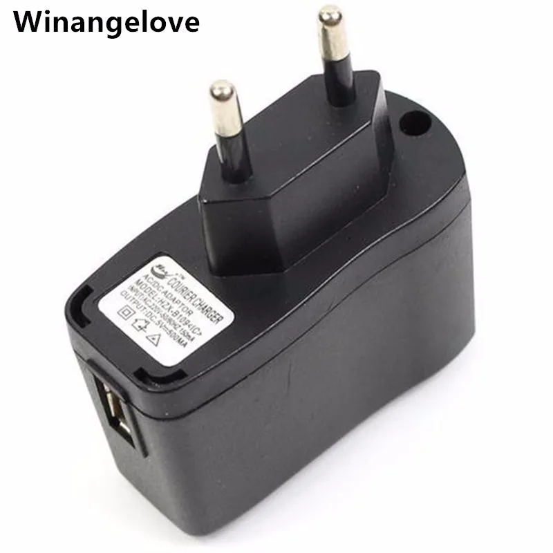 Winangelove хорошее качество 500 шт. ЕС Подключите USB AC DC Питание стены Зарядное устройство адаптер MP3 MP4 DV Для iPhone Зарядное устройство Черный