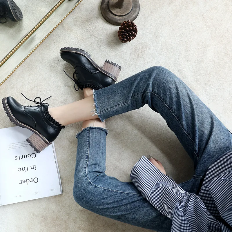 autumn han edition shoes concise joker size code 33-43 lace-up shoes of 18712 students