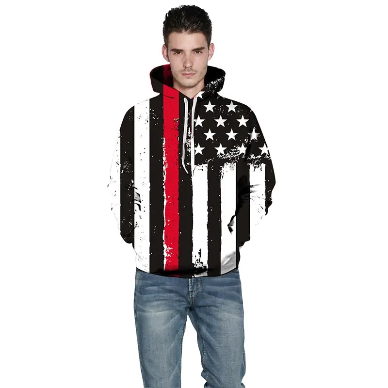Headbook Fashion 3d Print Hoodies Men/Women Thin Cool 3d Sweatshirts Stars Striped USA Flag Print Hooded Hoodies YXQL596