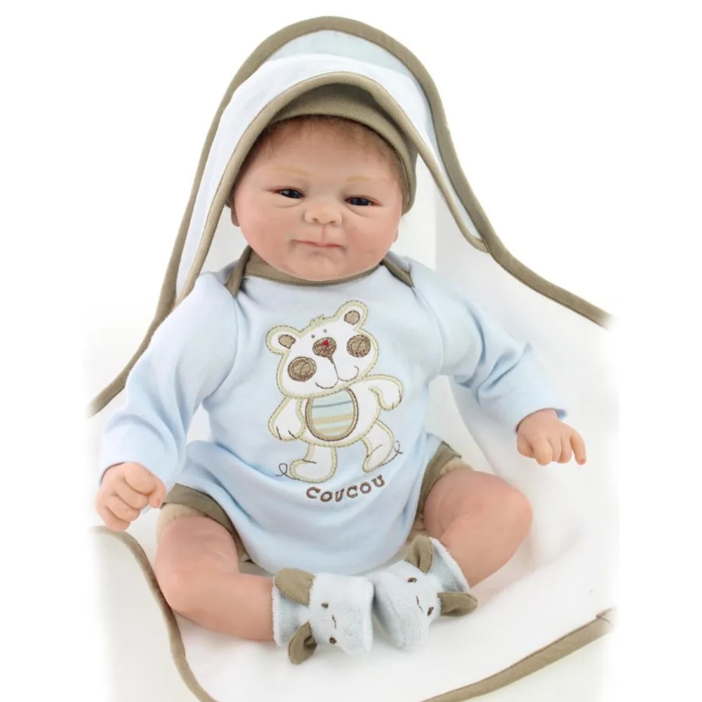 

42cm Cloth Body Soft Silicone Vinyl Baby Doll Lifelike Realistic Toddler Newborn Baby Doll Toys Non-toxic Children Play Toys