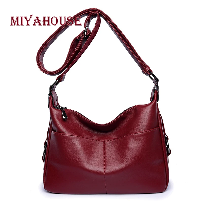 

Miyahouse Solid Color Shoulder Bag For Female PU Leather Fashion Crossbody Bag Luxury Korean Style Messenger Bag For Women