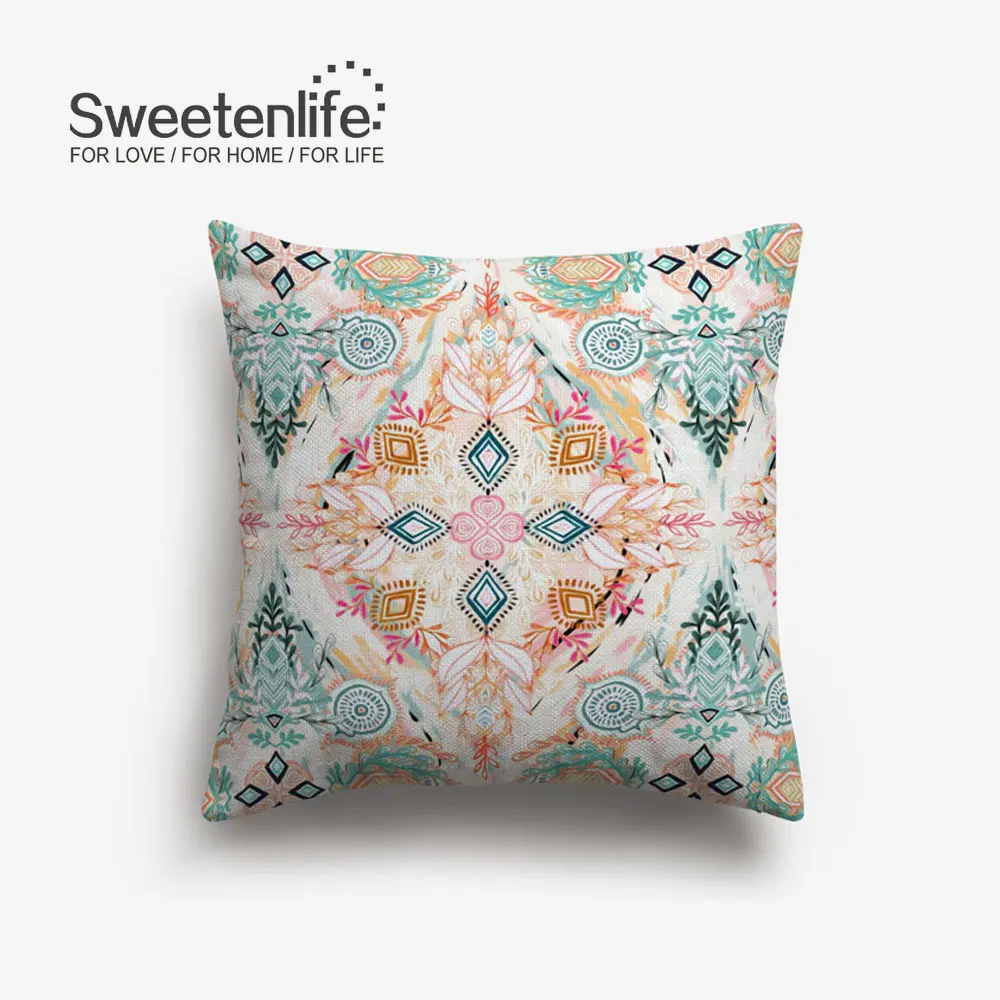 Sweetenlife, 60x60 см, цветочный рисунок, наволочка для подушки, пасторальный стиль, наволочки для подушки, домашний декор, высокое качество, белая льняная декоративная подушка