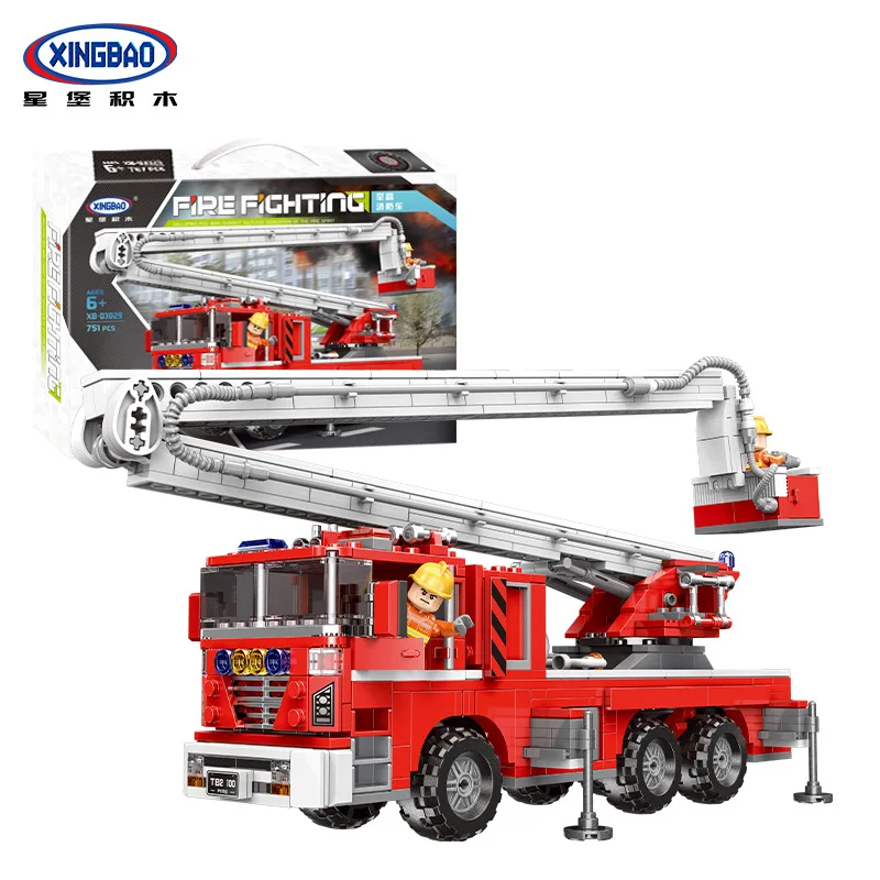 

XINGBAO 03029 City Series The Elevating Fire Truck Set Building Blocks Bricks Kids Toys Model Car Toys Birthday Gifts Kids