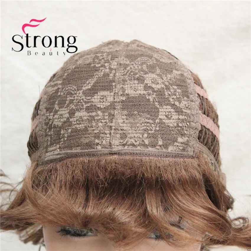 L-427B #30fashion medium auburn short curly synthetic women's wigs full wig for everyday (7)