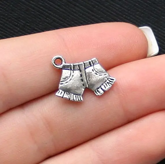 

10pcs/lot 17 x 14mm Jean Shorts Charms Antique Silver Tone Country Girl Theme 2 Sided for diy charms pendant necklace jewelry
