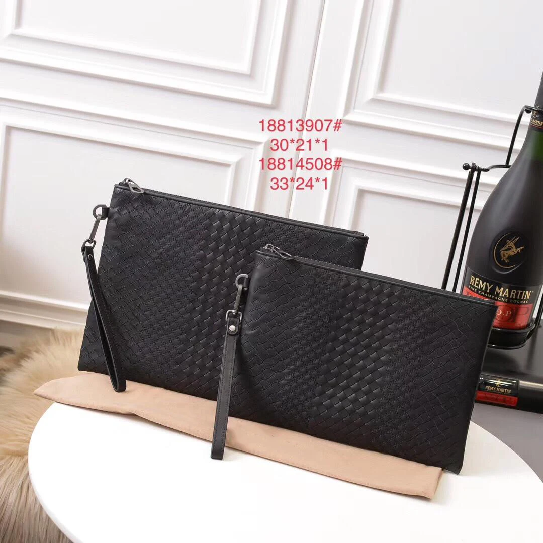 

Fashion for man hand bag 2019 luxury designer cowhide wallet holder weaving lady bags