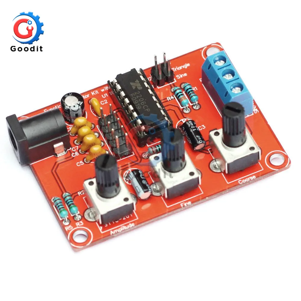 1 Гц МГц XR2206 функциональный генератор сигналов DIY Kit синус/треугольник/квадратный