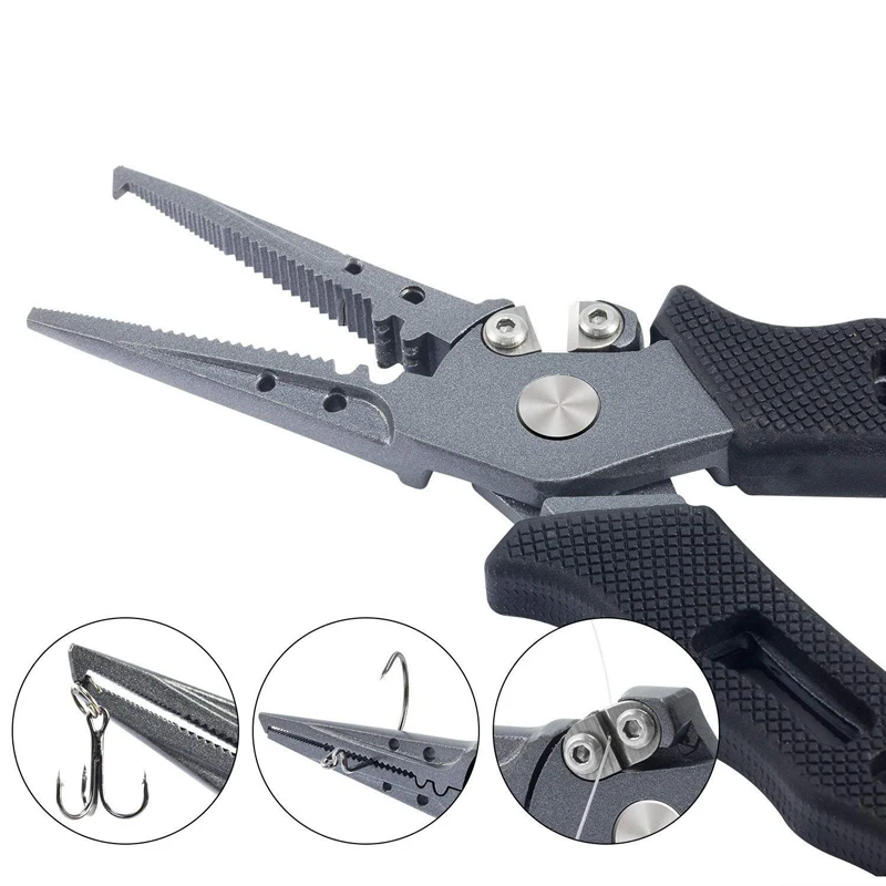 

Fishing Pliers Carbon Steel Nickel Plating Split Ring Cutters Fishing Holder Tackle Multifunction Fishing Tools